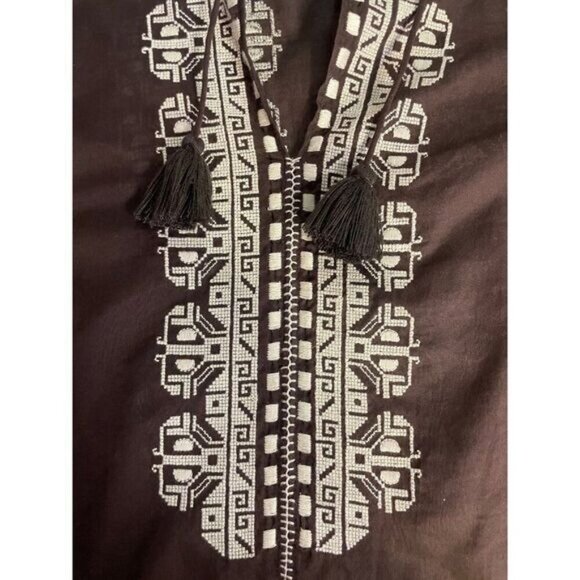 Tory Burch Brown Embroidered Tunic Top size 6 - Picture 4 of 6